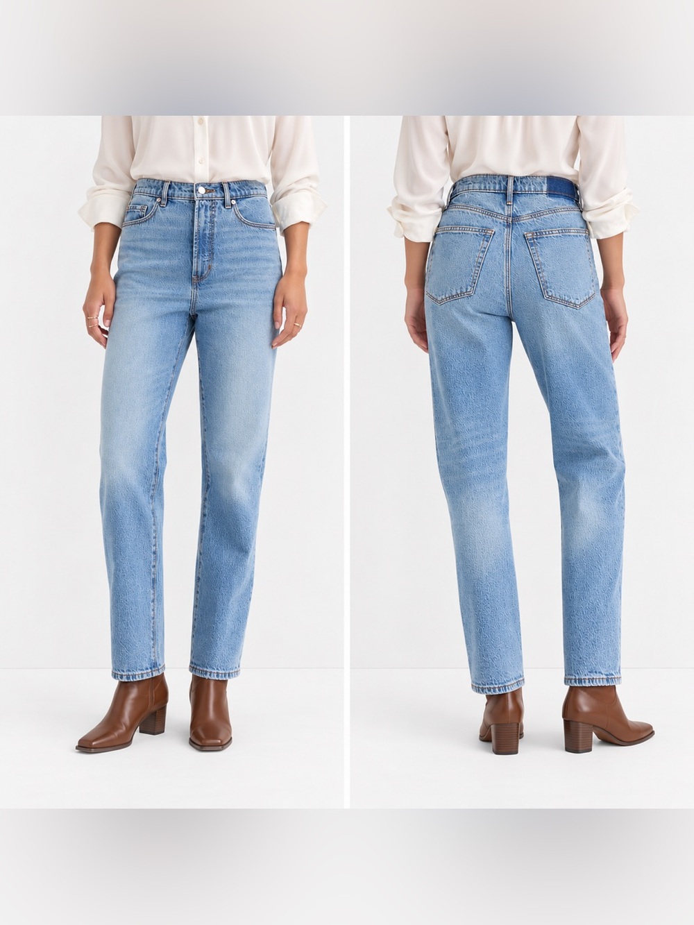 Loft Rivete Jeans Womens 28 Curvy High Rise Straight Aura Wash